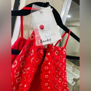 Bardot halter dress, back peep